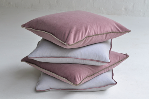 033 Velvet Nude Pink and Stone Cushions